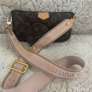 Louis Vuitton Monogram Crossbody with Pink Strap
